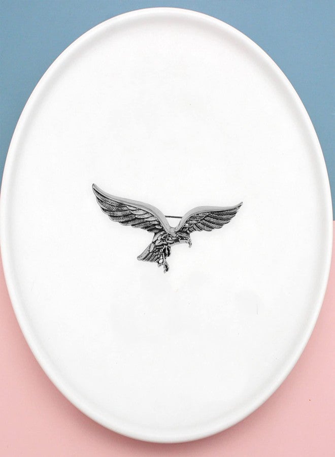 Anmpab Eagle Bird Brooches Pin for Women/Men Fashion Animal Brooch Jewelry (Silver) - Image 5